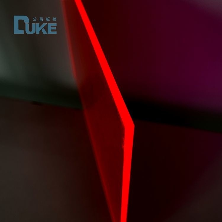 مقاومت UV فلورسنت شفاف قرمز / صورتی آکریلیک پرسپکس ورق برای تبلیغات