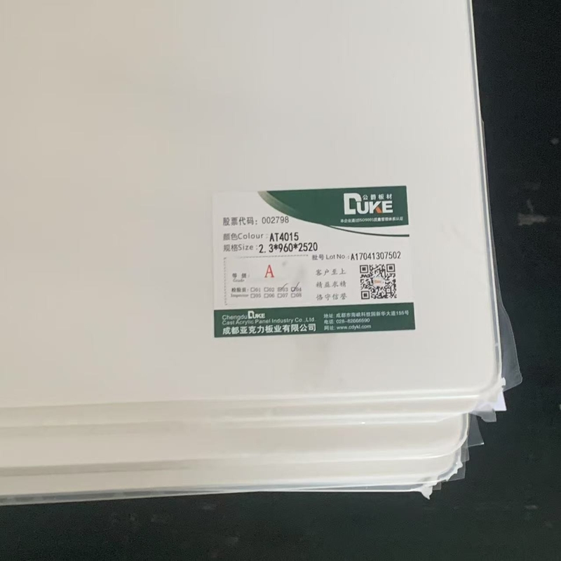 ورق اکریلیک ریخته گری شده سفید اوپال MMA میتسوبیشی 100٪ باکره، صنایع دستی، ورق پلاستیکی وان حمام رنگارنگ، برش