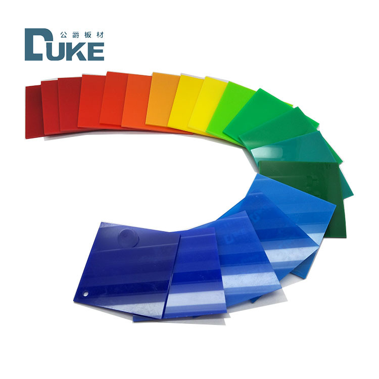 Duke Transmittance نور 93٪ Perspex رنگ ورق آکریلیک برای علامت نور