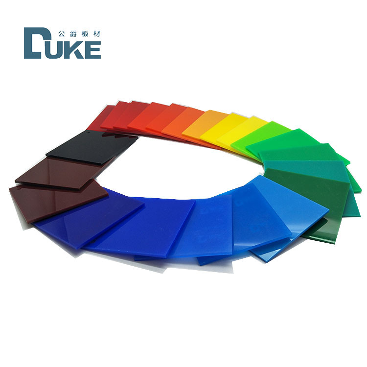 Duke Transmittance نور 93٪ Perspex رنگ ورق آکریلیک برای علامت نور
