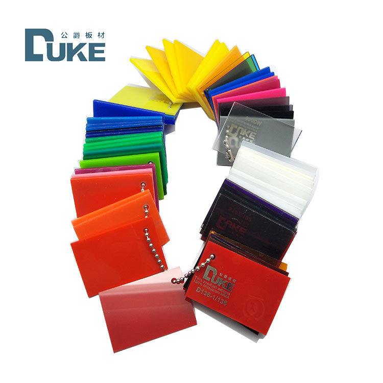 Duke Transmittance نور 93٪ Perspex رنگ ورق آکریلیک برای علامت نور