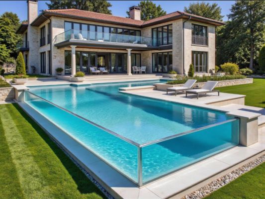 با کیفیت بالا اندازه سفارشی استخر بی نهایت در خارج از خانه دیواری استخر اکریلیک برای استفاده خانگی و تجاری